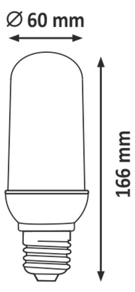 Rabalux LED žárovka 3D Smart Flame T60 3W/E27/230V/1800K/110Lm/340°