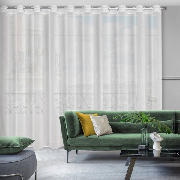 ZÁCLONA NA KROUŽCÍCH LUNA 300 CM X 250 CM CM BÍLÁ