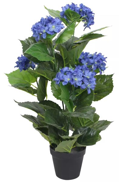 Umělá rostlina hortenzie s květináčem - 60 cm | modrá