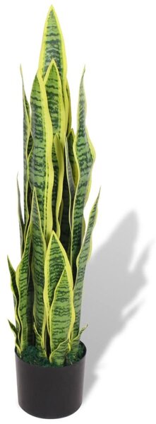 Umělá rostlina sansevieria s květináčem - 90 cm | zelená