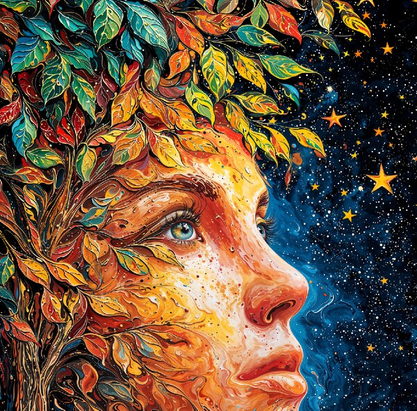 Obraz na plátně - Strom života Vesmírná Belliv FeelHappy.cz Velikost obrazu (šířka x výška): 30 x 40 cm