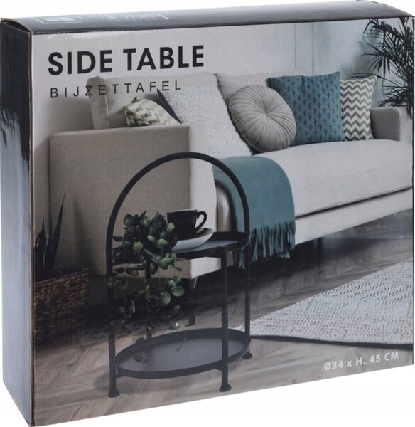 Konferenční stolek Home Styling Collection kulatý 34 x 34 x 45,5 cm černý