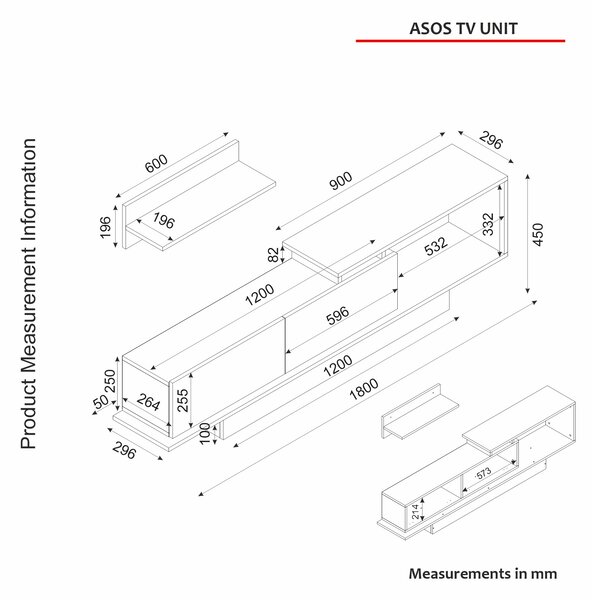 ASIR Televizní stěna ASOS bílá