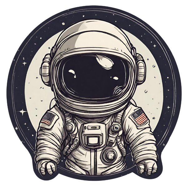 PIPPER. Kruhová samolepka na zeď "Astronaut" Velikost: 60cm