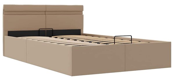 Rám postele LED úložný prostor cappuccino umělá kůže 140x200 cm 285561