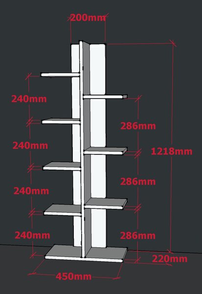 ASIR Knihovna TREE bílá