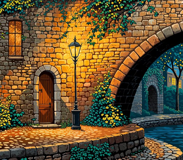 Obraz na plátně - Burgundská noc nad řekou FeelHappy.cz Velikost obrazu (šířka x výška): 60 x 20 cm