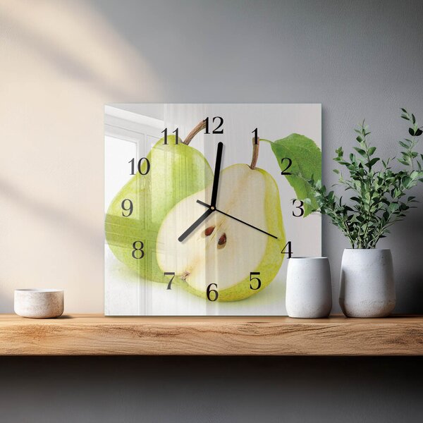Skleněné hodiny na stěnu Hrušky zskc-30x30-00176961