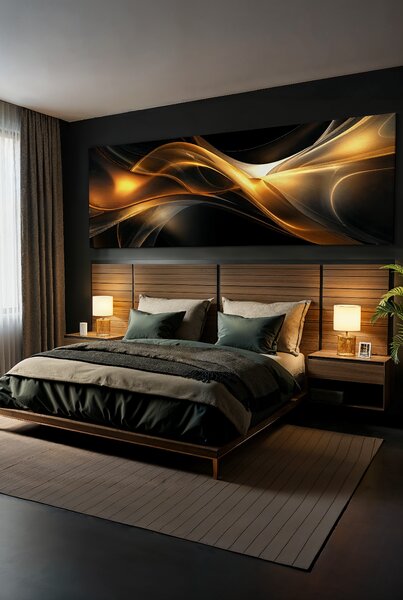 Obraz na plátně - Sonáta solárního záblesku FeelHappy.cz Velikost obrazu (šířka x výška): 120 x 40 cm