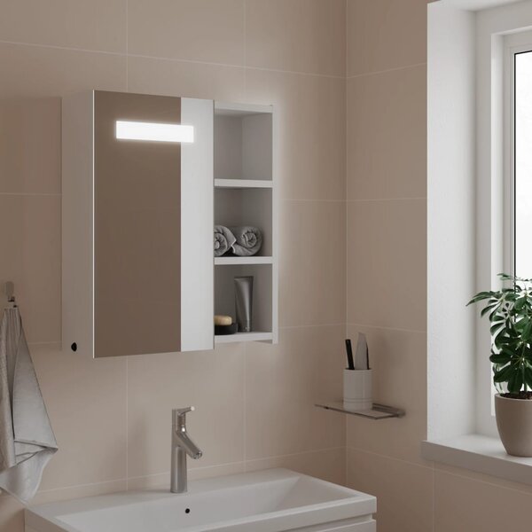 Koupelnová zrcadlová skříňka s LED osvětlením bílá 45x13x52 cm