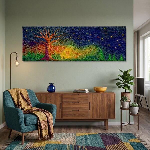 Obraz na plátně - Strom života Esence lesa FeelHappy.cz Velikost obrazu (šířka x výška): 60 x 20 cm