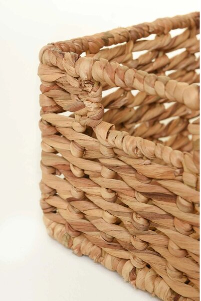 Policový koš CESTERO, vodní hyacint, 34x24x18 cm, natur