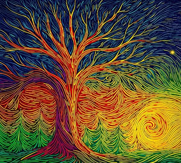 Obraz na plátně - Strom života Esence lesa FeelHappy.cz Velikost obrazu (šířka x výška): 60 x 20 cm