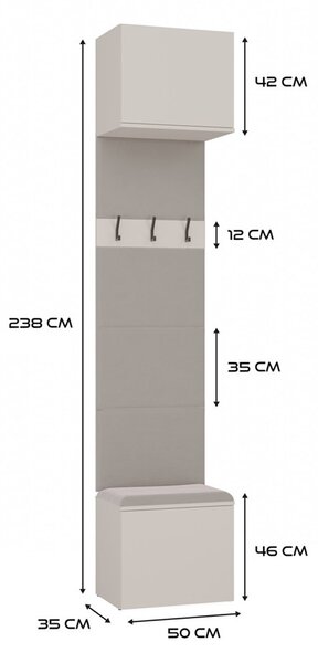 Předsíňová stěna HAGA II 1Sz1W - béžová