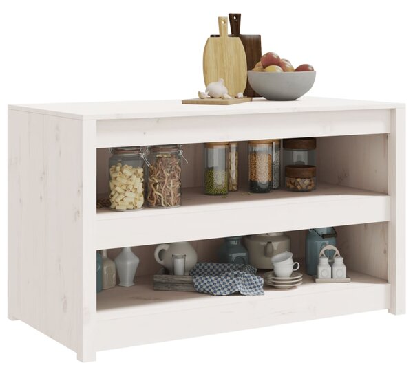 Skříňka do venkovní kuchyně bílá 106x55x64 cm masivní borovice