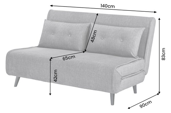 Rozkládací pohovka SMART MULTIFUNCTION 140 CM šedá samet Nábytek | Obývací pokoj | Sedací soupravy a pohovky | Pohovky | Rozkládací