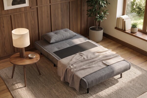 Rozkládací křeslo SMART MULTIFUNCTION 100 CM šedé samet Nábytek | Obývací pokoj | Křesla | Klasická