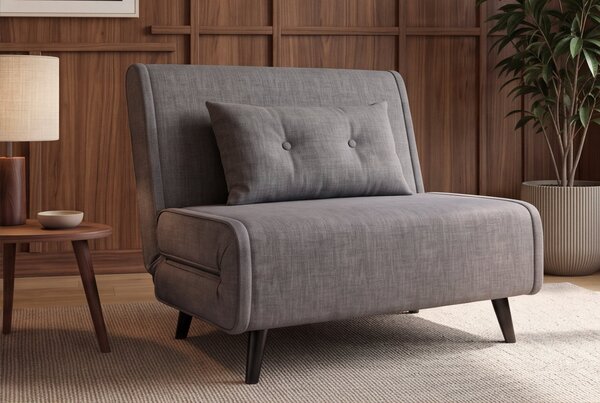 Rozkládací křeslo SMART MULTIFUNCTION 100 CM šedé samet Nábytek | Obývací pokoj | Křesla | Klasická