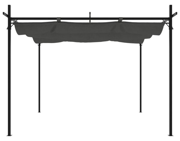 Pergola se zatahovací střechou antracitová 295 x 292 x 230 cm