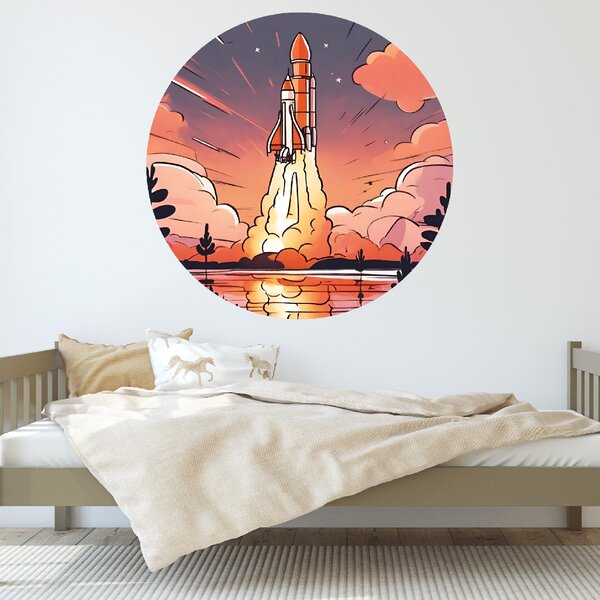 PIPPER. Kruhová samolepka na zeď "Start raketoplánu" Velikost: 60cm