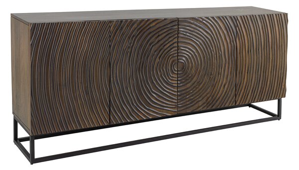 Komoda ZEN CIRCLE 3D 160 CM tmavě hnědá masiv mango Nábytek | Úložné prostory | Komody | Nízké