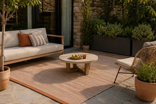 Kave Home Oranžový zahradní koberec Tinei 200 x 300 cm