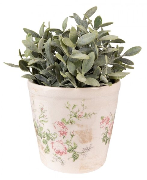 Keramický obal na květináč s růžemi Roses V L – 17x16 cm