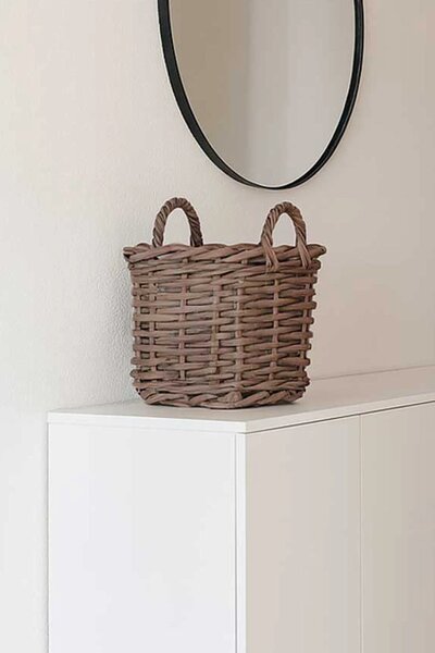 Dekorační košík CABAZ, ratan, výška 42 cm, natur