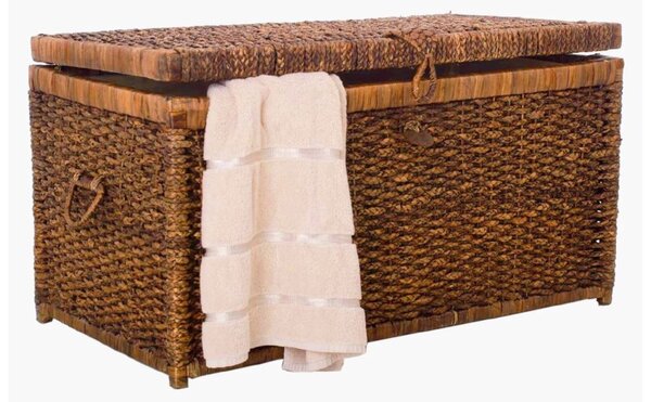 Truhla na prádlo LEA, vodní hyacint, šířka 84 cm, hnědá