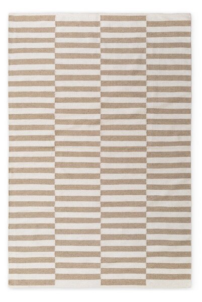 Bílý/světle hnědý oboustranný/ručně tkaný vlněný koberec 200x300 cm Vika – Hanse Home