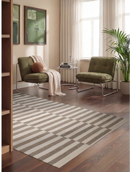 Bílý/šedý oboustranný/ručně tkaný vlněný koberec 120x180 cm Vika – Hanse Home