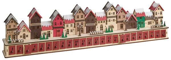 Vánoční dekorace LED ASPERN 18 cm Adventní kalendář Červená