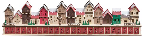 Vánoční dekorace LED ASPERN 18 cm Adventní kalendář Červená