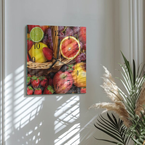Skleněné hodiny na stěnu Ovoce zskc-30x30-00179975