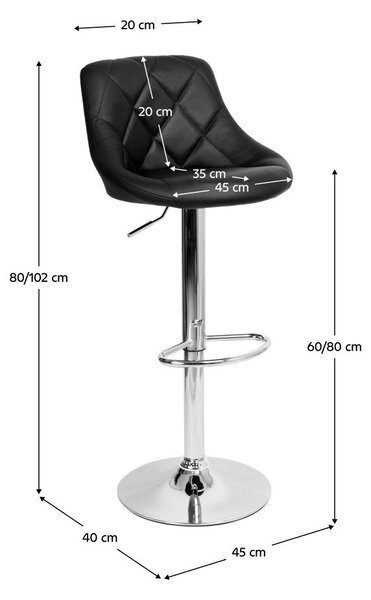 Barová židle Marad UT-C859 (černá + chrom). 1075467