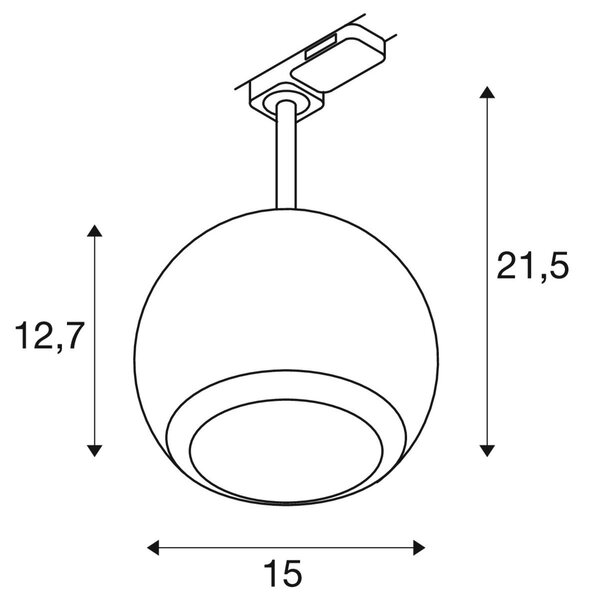 LA 1008184 LIGHT EYE ® 150 3~ Spot, kruhový, GU10, 1x max. 13W, matt schwarz - BIG WHITE (SLV)