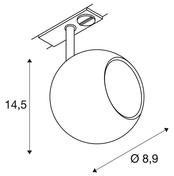 LA 1008181 LIGHT EYE® 90 1~ Spot, kruhový, GU10, 1x max. 6W, matt weiß - BIG WHITE (SLV)