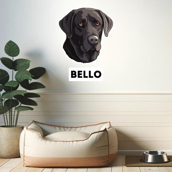 PIPPER. Nálepka Černý Labrador Velikost: 60cm
