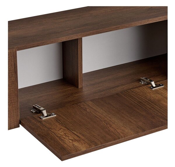 TV stolek v dekoru ořechu v tmavě přírodní barvě 180x45x30 cm Nexus – Kalune Design