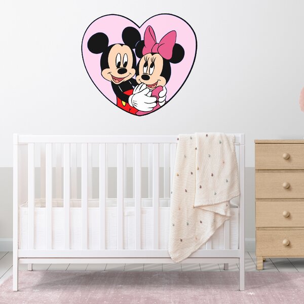 Samolepka na zeď "Mickey a Minnie v srdíčku"