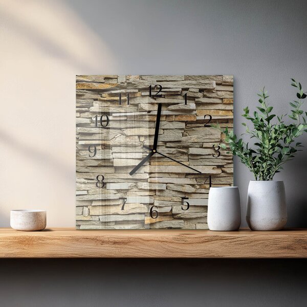 Skleněné hodiny na stěnu Kameny zskc-30x30-00177758