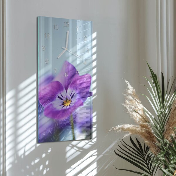Skleněné hodiny vertikální Květ zsppb-30x60-00082061