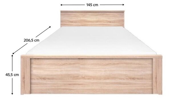 Manželská postel 140cm Topta Typ 44 140 (dub sonoma)