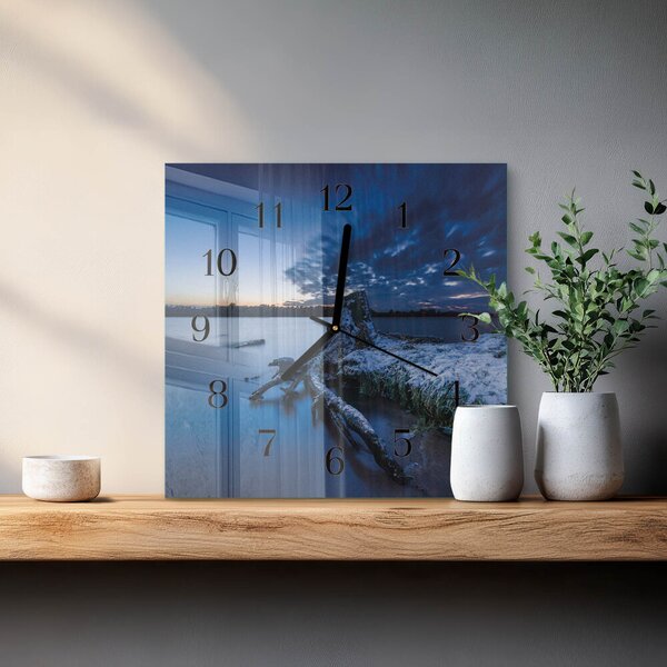 Skleněné hodiny na stěnu Krajina zskc-30x30-00180351