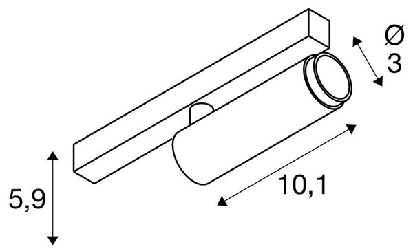 LA 1008415 GRIP! S 48V spot, válcový, 2000-3000K, 9,8W, DALI, dim-to-warm, 29°, bílý / černý - BIG WHITE (SLV)