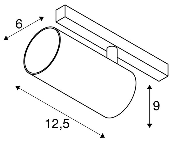 LA 1006756 NUMINOS® S 48V TRACK DALI spot, bílý / černý, 16W, 1130lm, 4000K, CRI90, 55° - BIG WHITE (SLV)