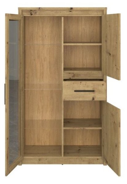 Vitrína Andra 2D1W1S (dub artisan). Akce -21%