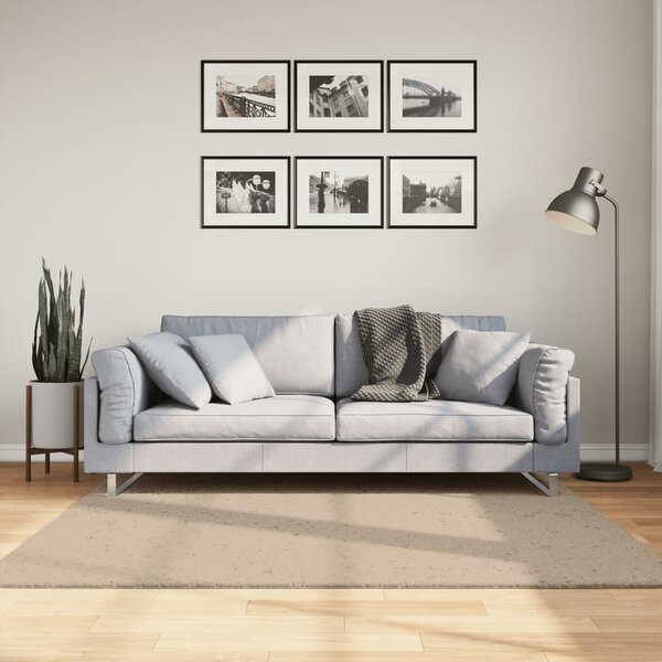 Koberec HUARTE krátký vlas měkký a pratelný pískový 160x160 cm