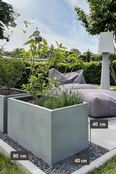 Truhlík MAXI, sklolaminát, šířka 80 cm, beton design