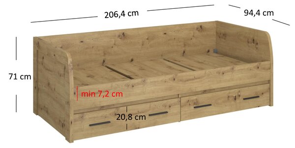 Jednolůžková postel 90 cm. Akce -23%